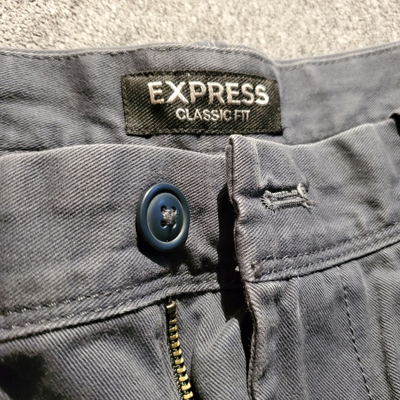 Express Flat Front Shorts (Navy) - Picture 3 of 5